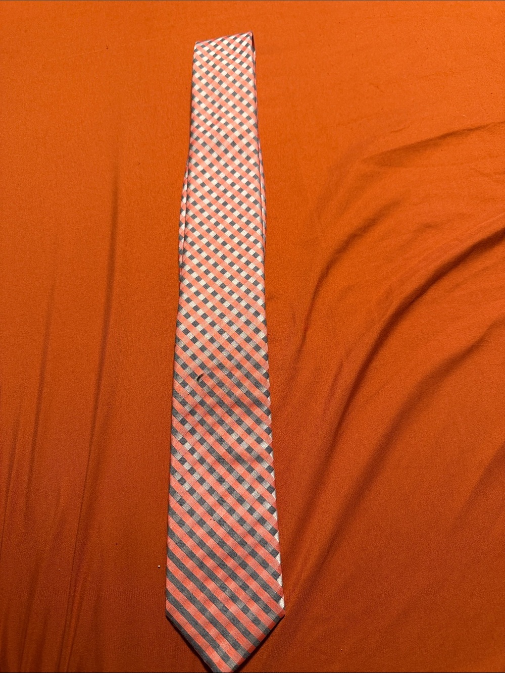 Van Heusen Pink and Gray Gingham Tie